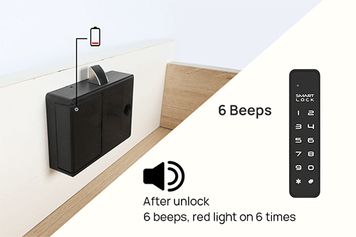 F023 12-Key Touch Digital Cabinet Lock Low battery reminder