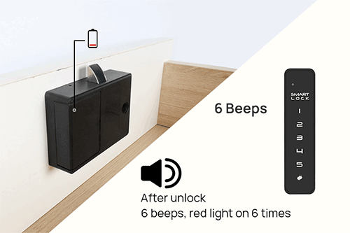 F025 6-Key Touch Digital Cabinet Lock Low battery reminder