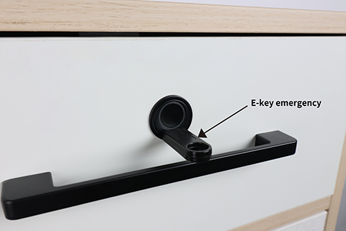 F030 Flush-Mount Fingerprint Cabinet Lock E-key emergency unlock