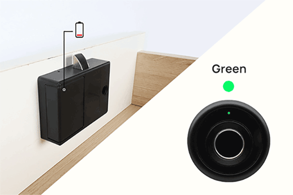 F120 Fingerprint Cabinet Lock Low Battery Warning Alert